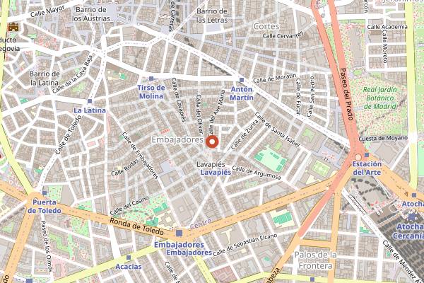 Map showing Viva Chapata in Madrid