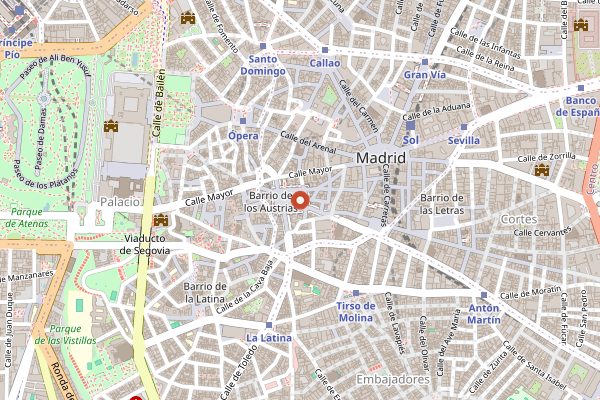 Map showing Festival Internacional de la Pera (Pear Festival) in Madrid