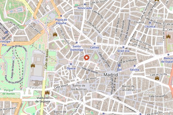 Map showing Noche de Tapas Madrid in Madrid