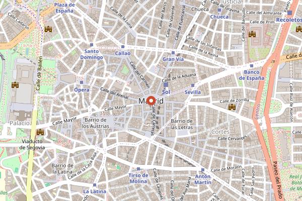 Map showing Ruta del Cocido Madrileno in Madrid