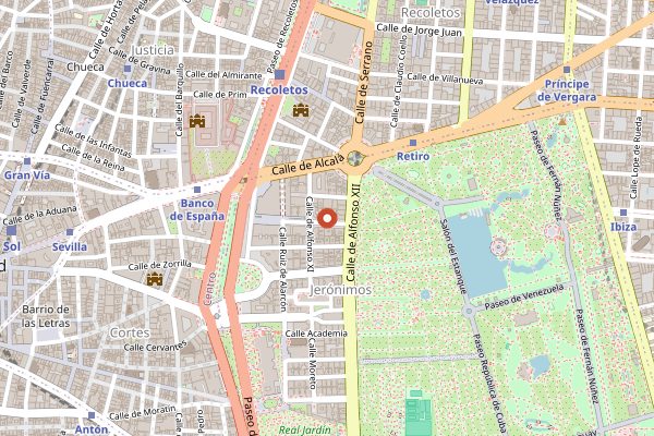 Map showing Alabaster in Madrid