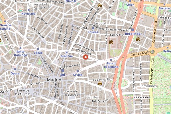 Map showing Aleia in Madrid