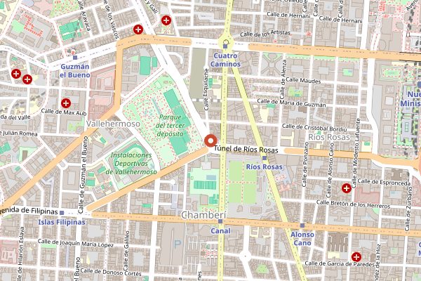 Map showing Clos Madrid in Madrid