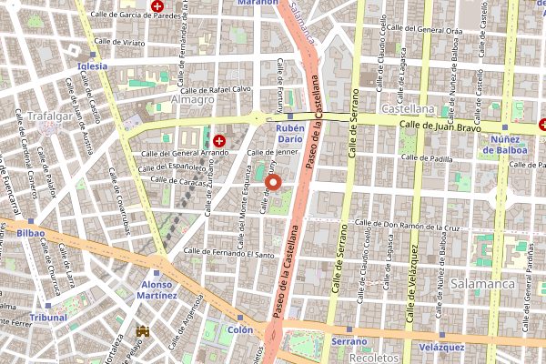 Map showing Coque in Madrid