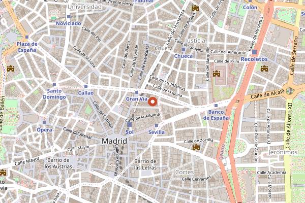 Map showing Gofio in Madrid