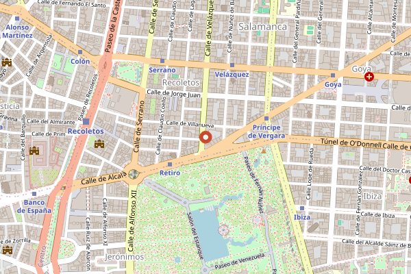 Map showing Kabuki Wellington in Madrid
