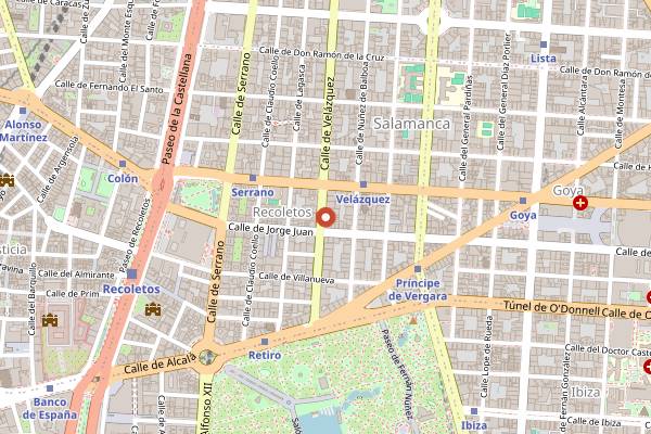 Map showing Ramon Freixa Atelier in Madrid