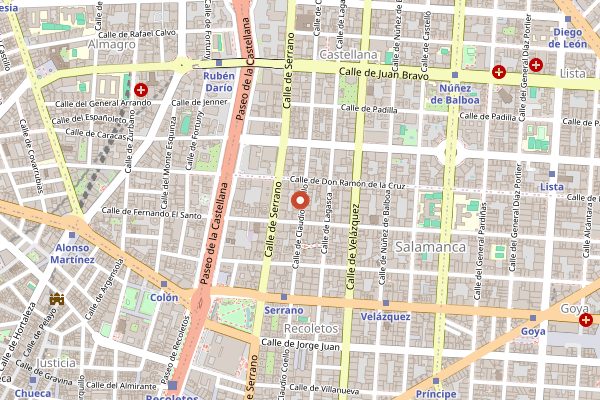 Map showing Ramon Freixa Madrid in Madrid