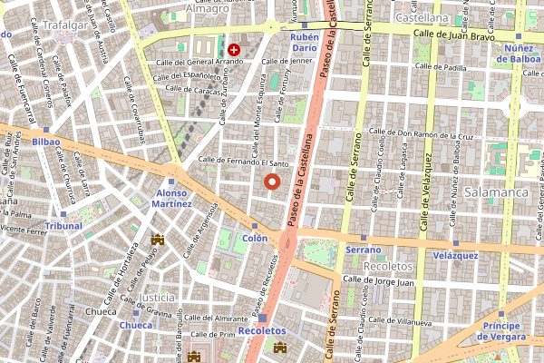 Map showing Saddle in Madrid