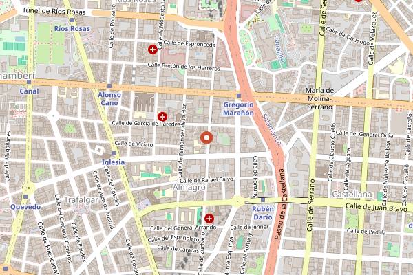 Map showing Soy Kitchen in Madrid
