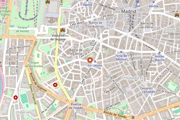 Map showing Naked Madrid in Madrid