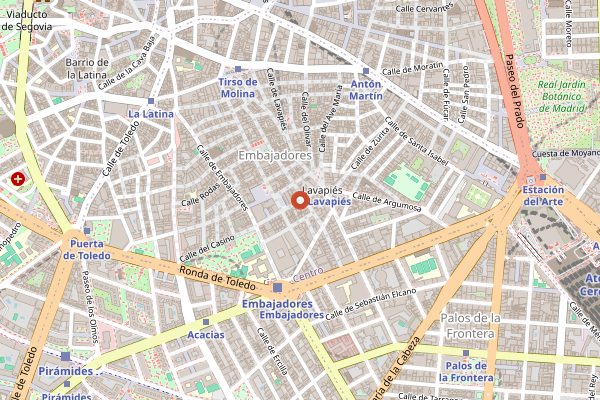 Map showing Casa Macareno in Madrid