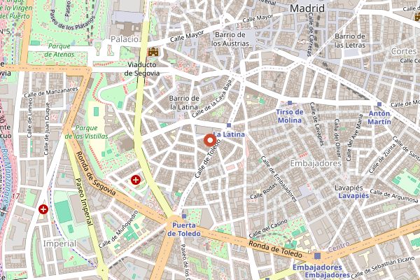 Map showing Casa Pepe de la Plaza in Madrid