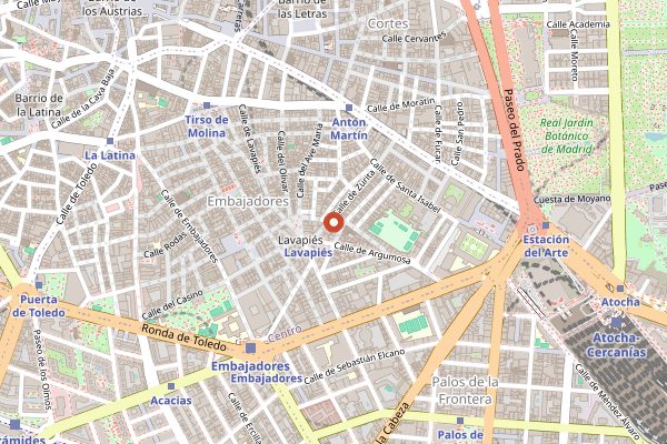 Map showing Casa Ricardo in Madrid