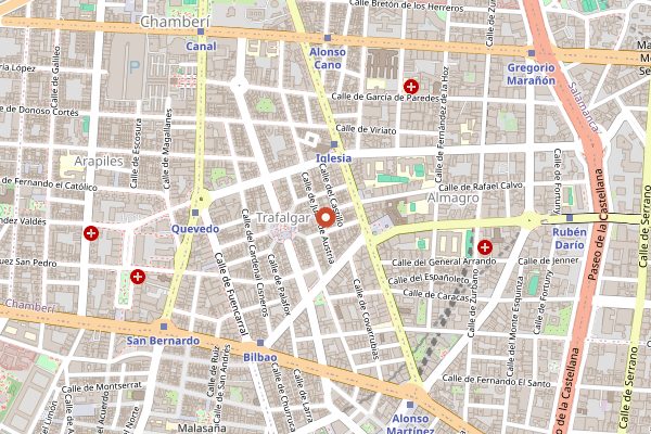 Map showing El Cocinillas in Madrid