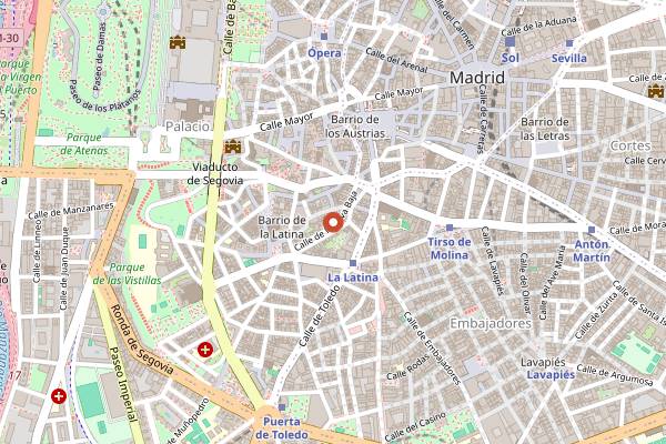 Map showing Taberna La Chata in Madrid