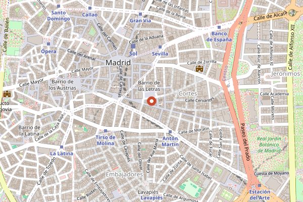Map showing Naturbier in Madrid