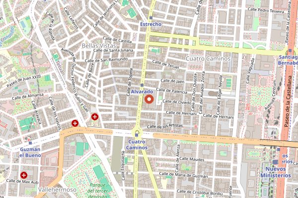 Map showing Mercado de Maravillas in Madrid