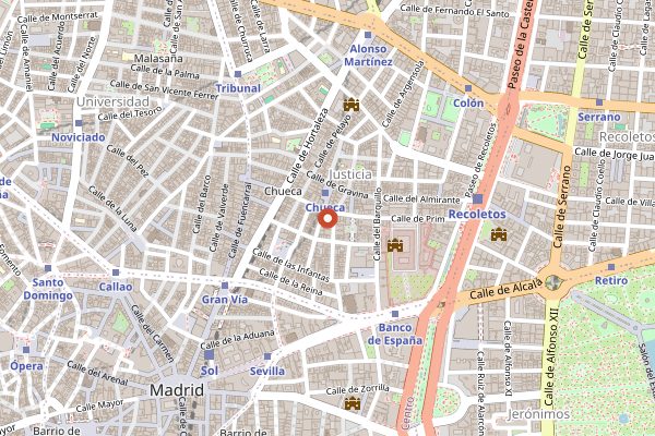 Map showing Mercado de San Anton in Madrid