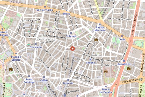 Map showing Mercado de San Ildefonso in Madrid