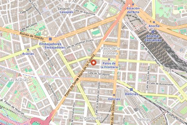 Map showing Mercado de Santa María de la Cabeza in Madrid