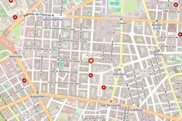 Map showing Mercado de Vallehermoso in Madrid