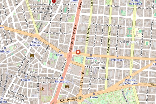 Map showing Platea Madrid in Madrid