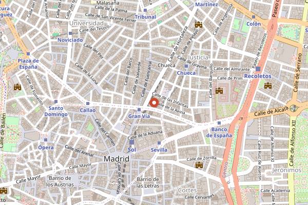 Map showing Angelita Madrid in Madrid