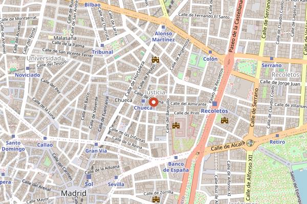 Map showing Black & White in Madrid