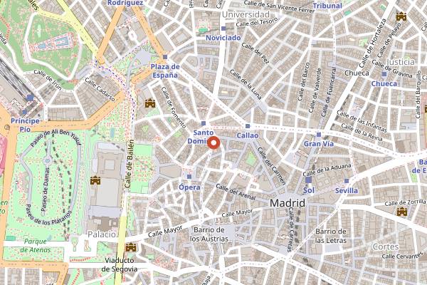 Map showing Café Berlín in Madrid