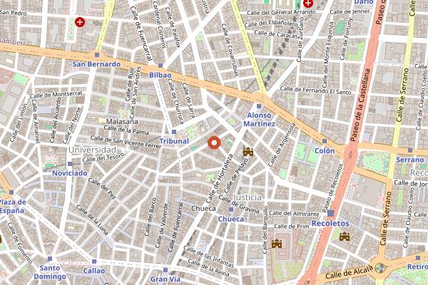 Map showing Casa Neutrale Música in Madrid
