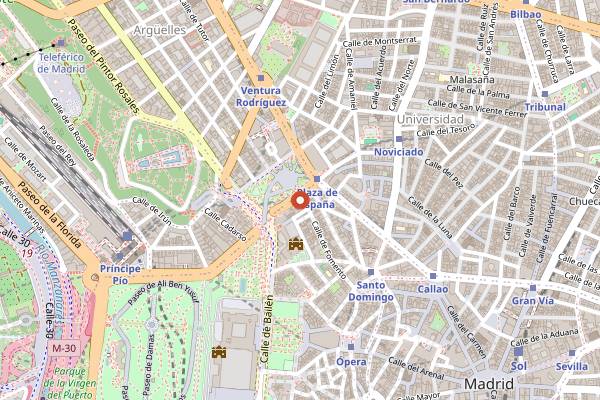 Map showing Ginkgo Sky Bar in Madrid
