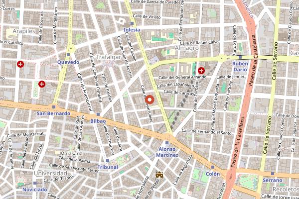 Map showing Honky Tonk in Madrid