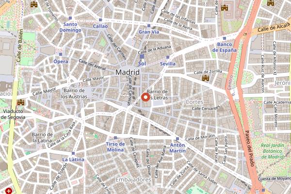 Map showing Inclán Brutal Bar in Madrid