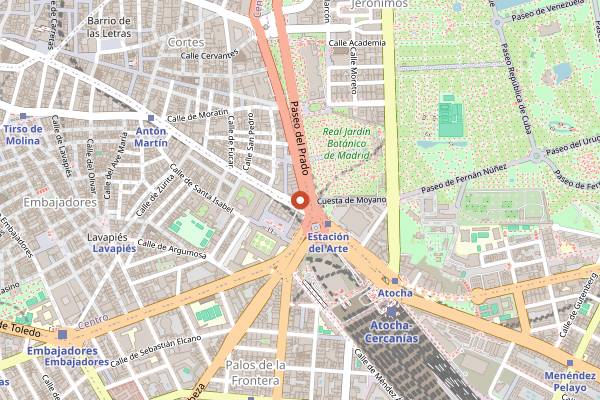 Map showing Independance Club in Madrid