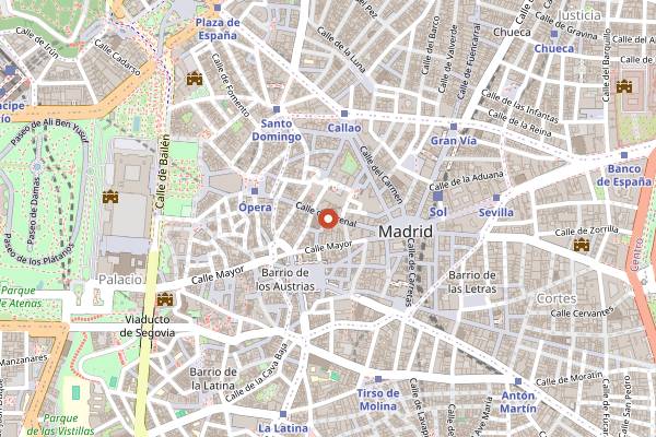 Map showing Joy Eslava in Madrid