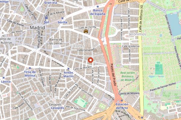 Map showing La Analógica in Madrid