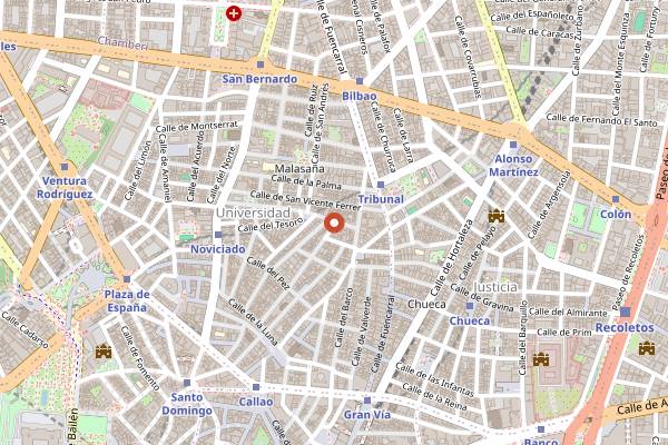 Map showing Lolina Vintage Café in Madrid