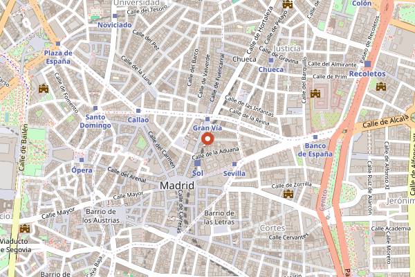 Map showing Sala El Sol in Madrid