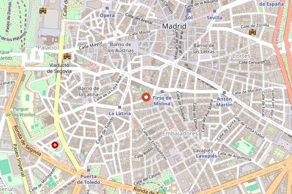 Map showing Sala Equis in Madrid