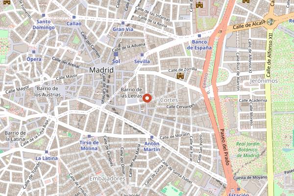 Map showing Salmón Gurú in Madrid