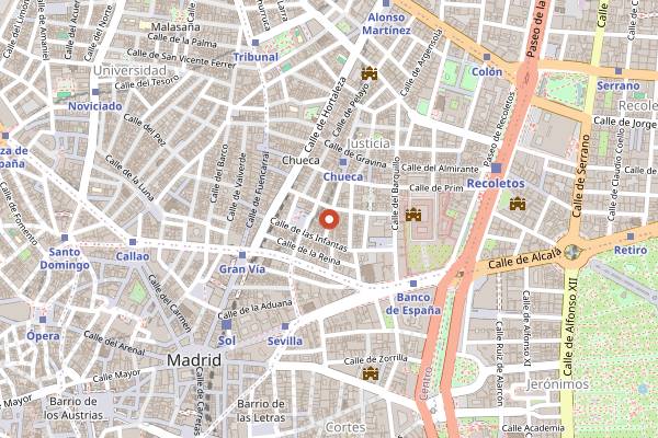 Map showing Studio 54 Madrid in Madrid