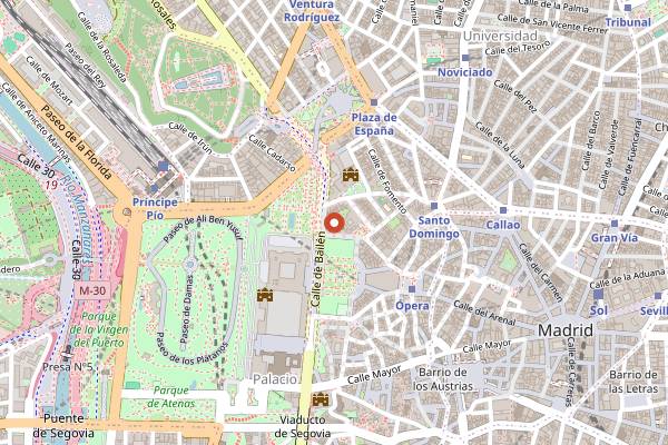 Map showing Terraza de Sabatini in Madrid