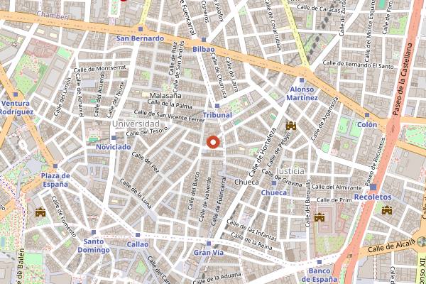 Map showing Tupperware in Madrid