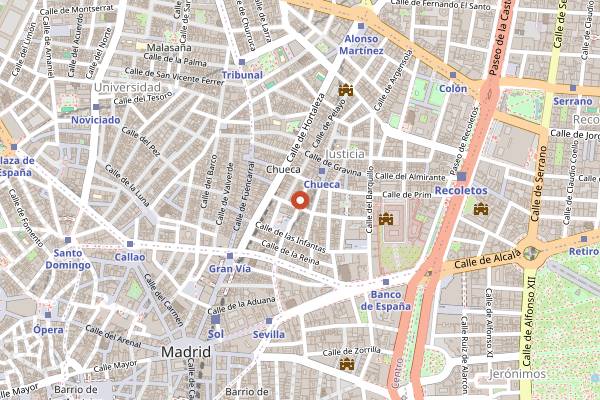 Map showing Why Not? in Madrid
