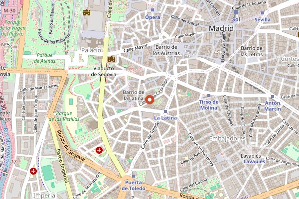 Map showing Casa Lucio in Madrid