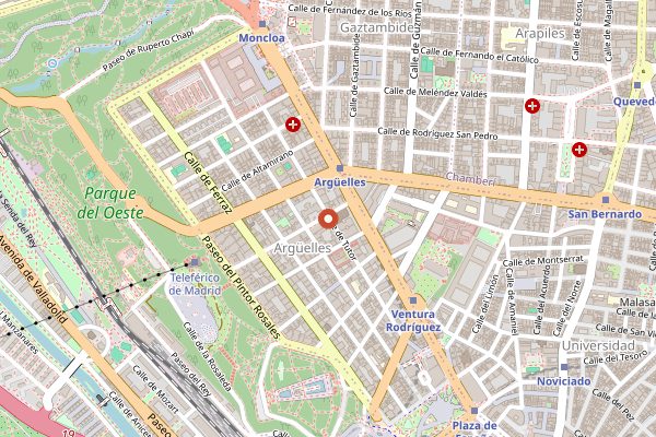 Map showing Casa Mono in Madrid