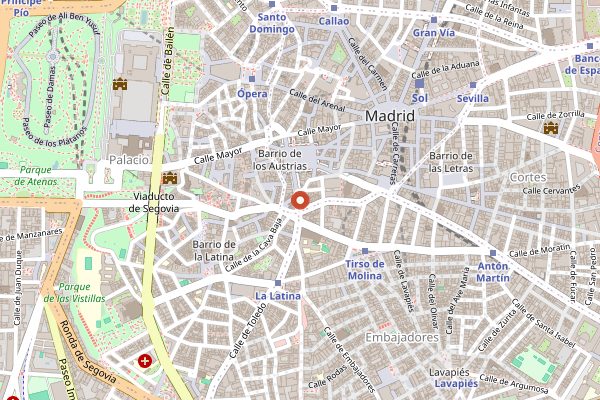 Map showing El Sobrino del Padre in Madrid