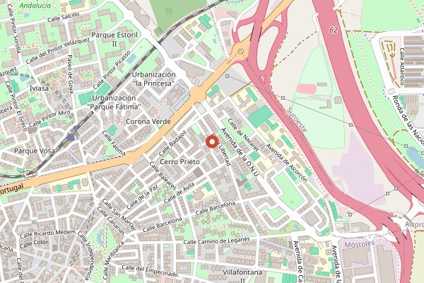 Map showing La Carmencita in Madrid