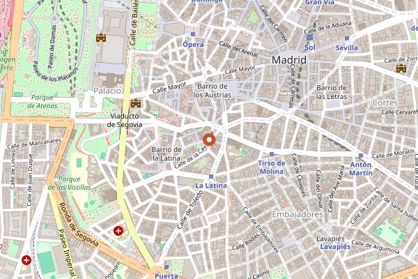 Map showing Posada de la Villa in Madrid